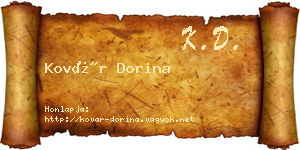 Kovár Dorina névjegykártya