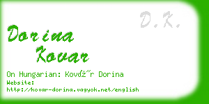 dorina kovar business card